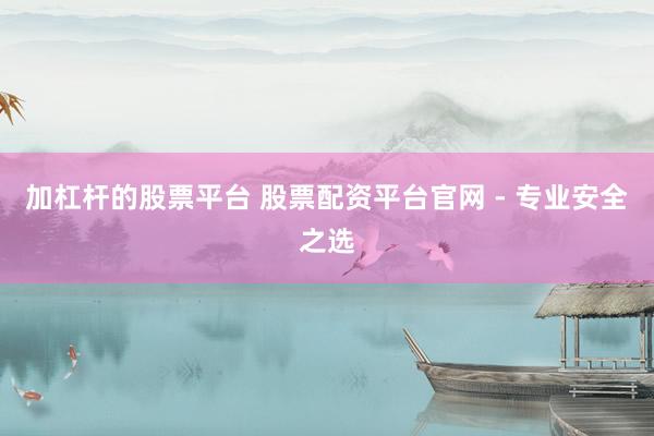 加杠杆的股票平台 股票配资平台官网 - 专业安全之选