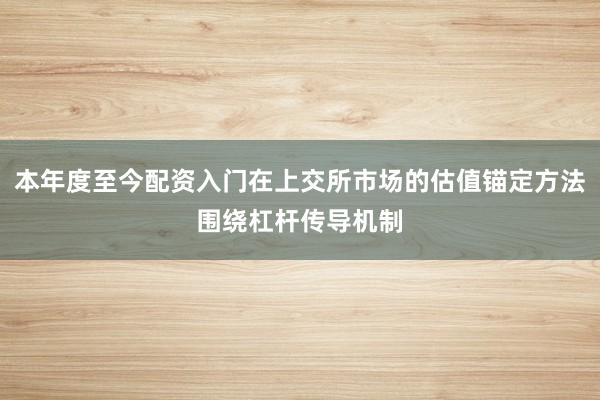 本年度至今配资入门在上交所市场的估值锚定方法围绕杠杆传导机制