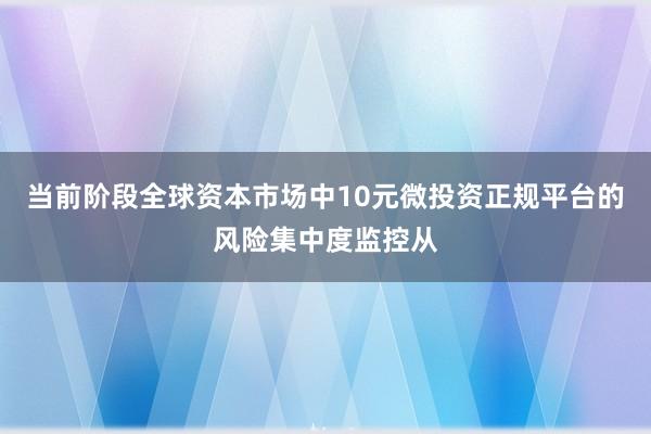 当前阶段全球资本市场中10元微投资正规平台的风险集中度监控从