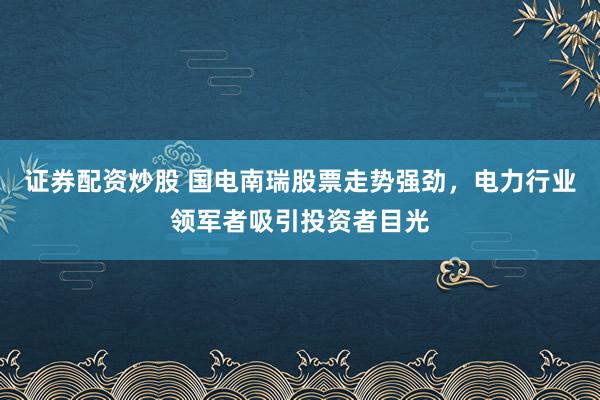 证券配资炒股 国电南瑞股票走势强劲，电力行业领军者吸引投资者目光