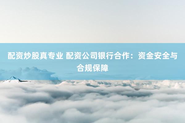 配资炒股真专业 配资公司银行合作：资金安全与合规保障