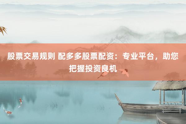 股票交易规则 配多多股票配资：专业平台，助您把握投资良机